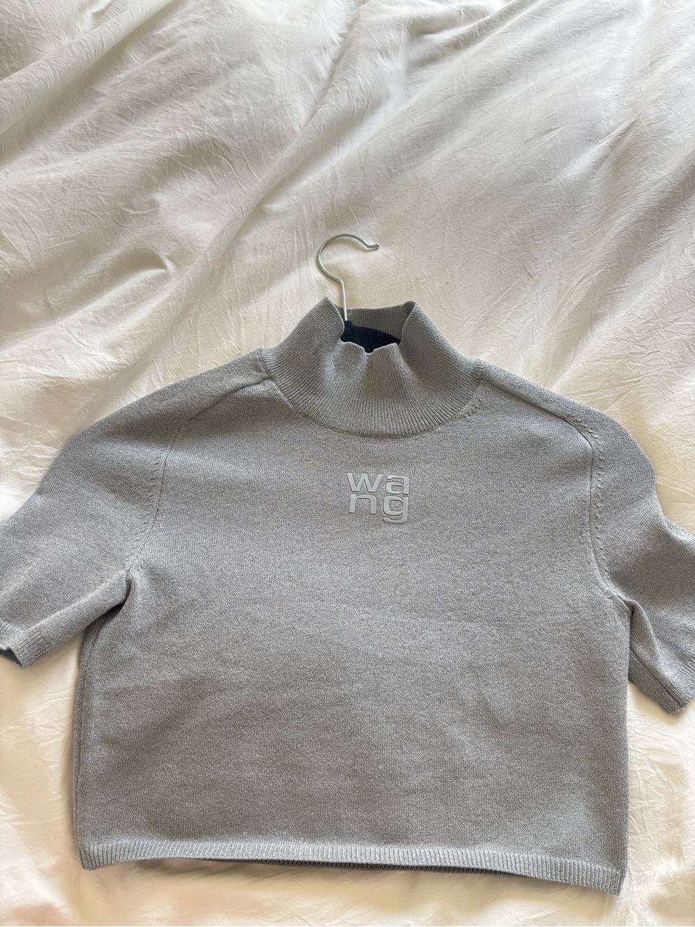 Alexander Wang Gray Short-Sleeve cropped top